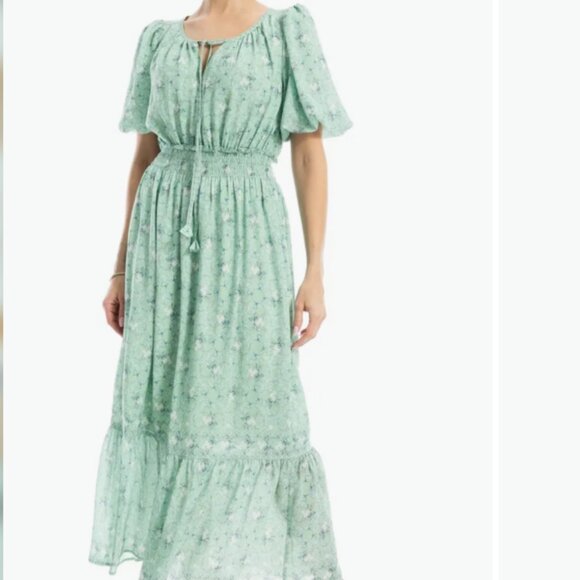 NWT Max Studio London Mint Green Bubble Sleeve Tiered Maxi Dress - Women's XL - Picture 14 of 16